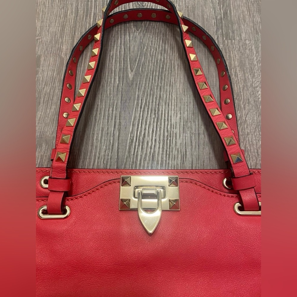 Valentino Garavani Rockstud Pink Small Tote Calfskin leather Bag - Picture 4 of 13